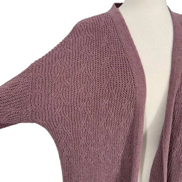 Margeaux & Ellie Chenille Open Front Cardigan Sweater Purple Size Large - Picture 3 of 12